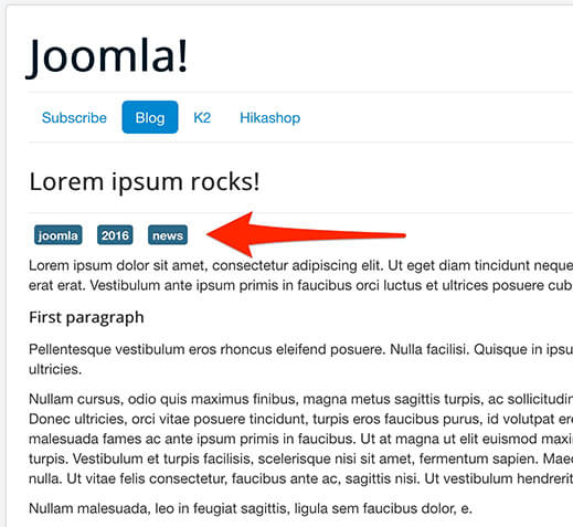 Joomla tags in Protostar template