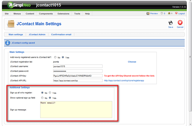 Optional Sign up field