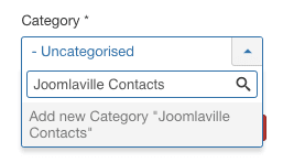 new joomla contact form category