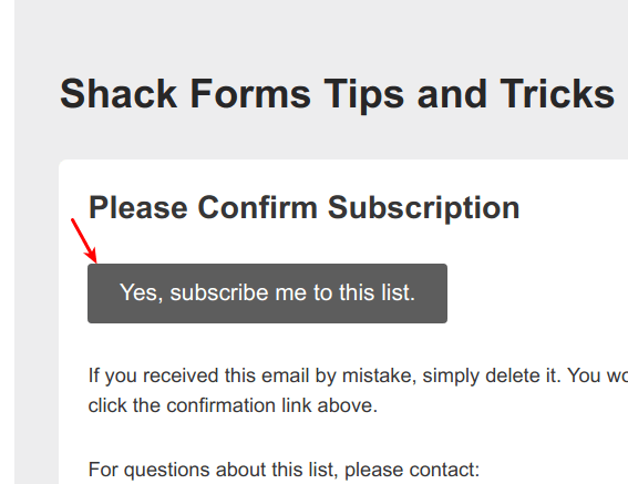 click to confirm your subscription