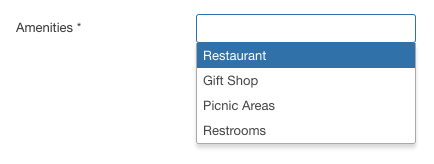 Click Amenities and choose several of the options