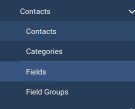 the fields link of the contact joomla component