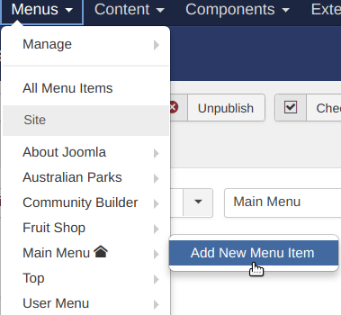 add new menu item