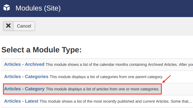 Articles > Category module