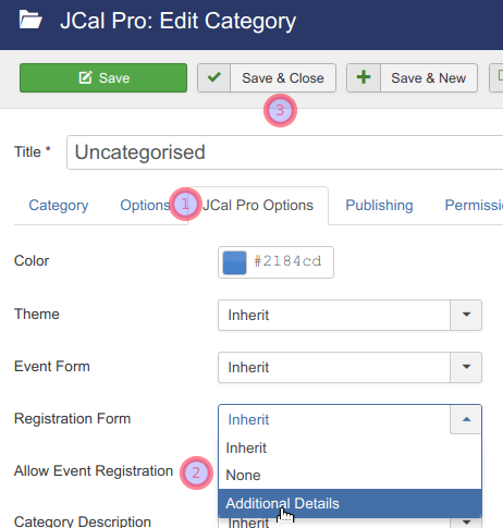 assign your custom form to this events category