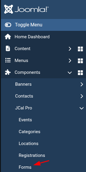 the forms menu