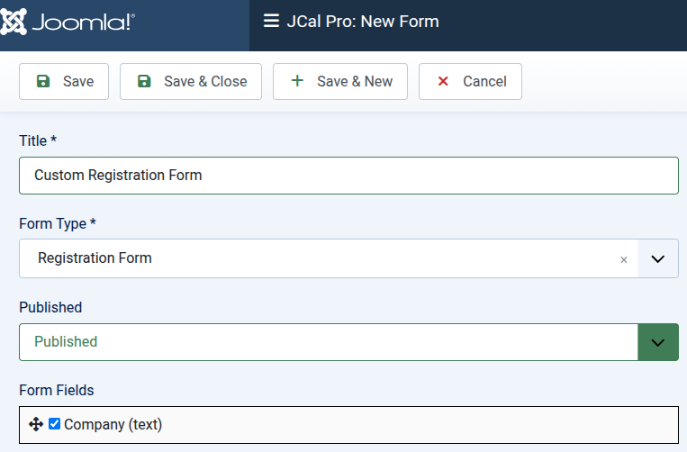 new custom registration form
