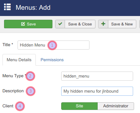 create a hidden menu