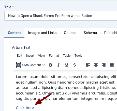 How to Open a Shack Forms Pro Form with a Button