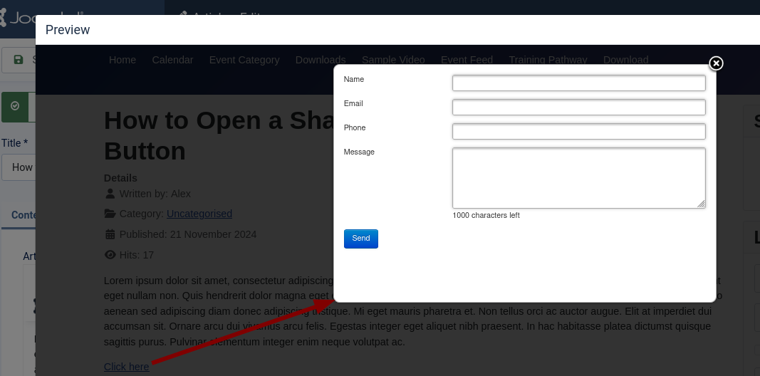 How to Open a Shack Forms Pro Form with a Button