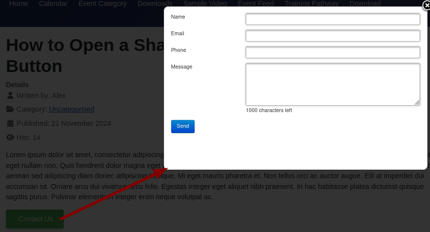 How to Open a Shack Forms Pro Form with a Button