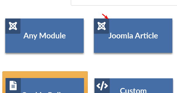 select joomla article content type