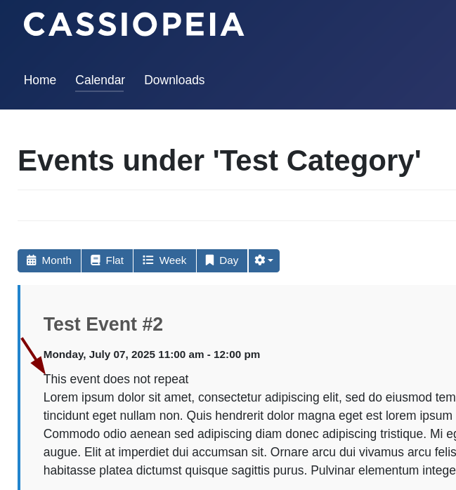 the this event does not repeat text