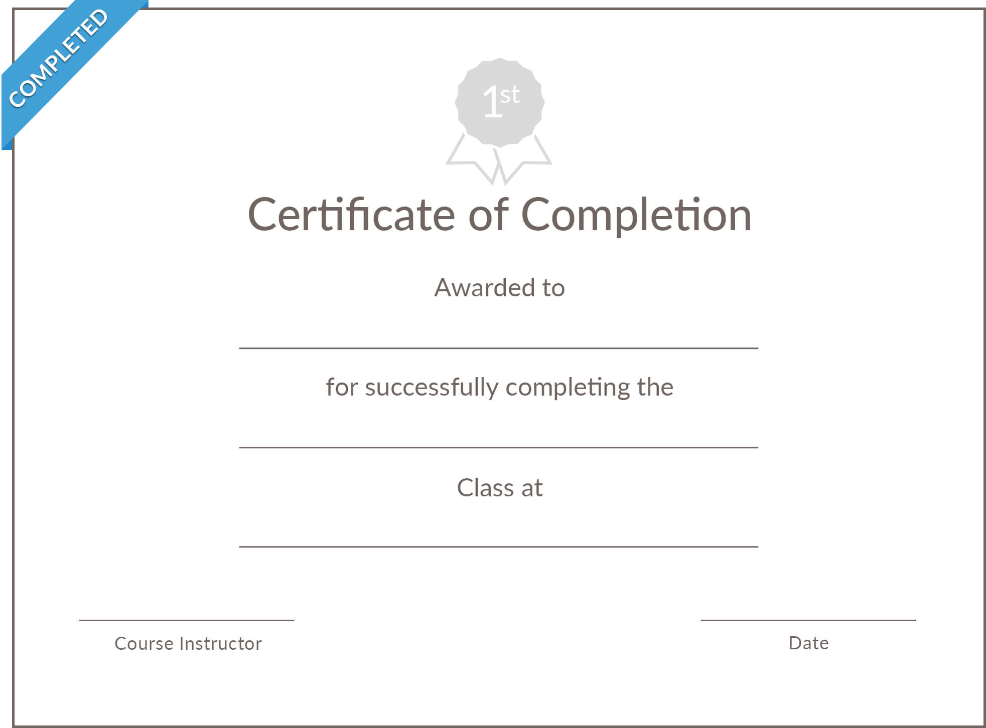 default certificate