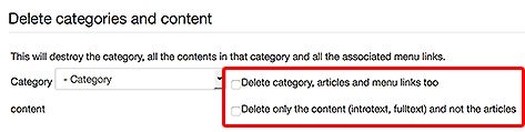 delete oscontent joomla