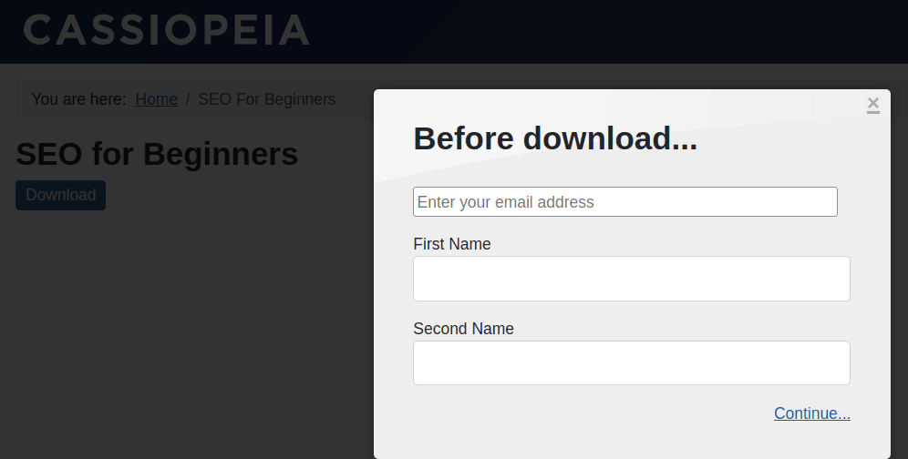 download form with two custom fields