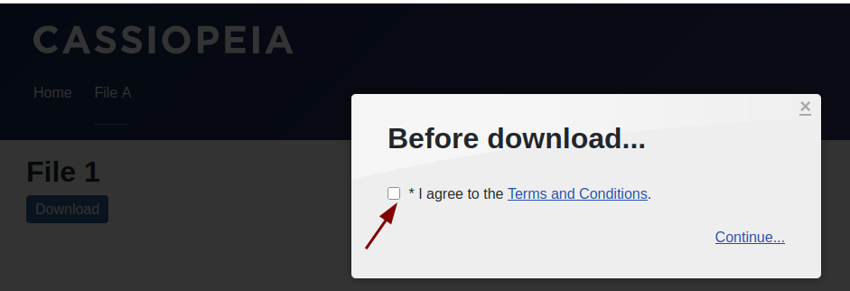 the terms and conditions checkbox