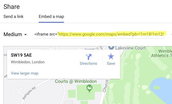 copy the map url