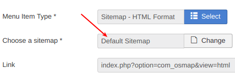 Sitemap name inside the field