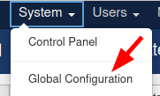 go to system global configuration