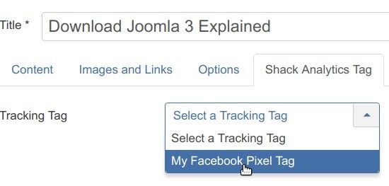 select your tracking tag