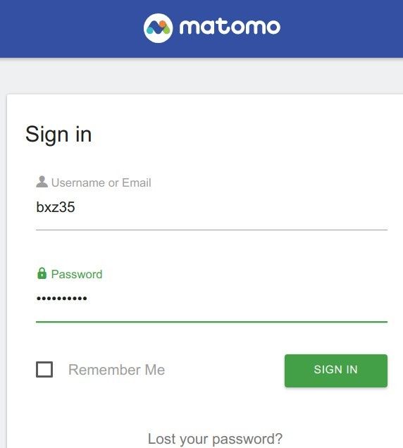 log into your matomo account