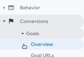 go to conversions goals overview