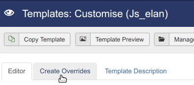 click create overrides tab