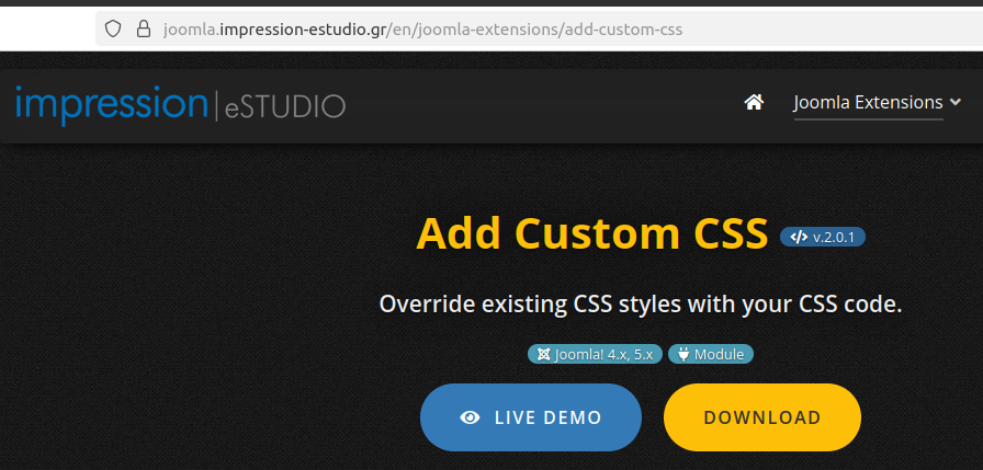 download the add custom css module