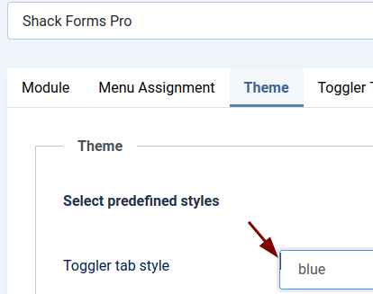 check the toggler tab style setting