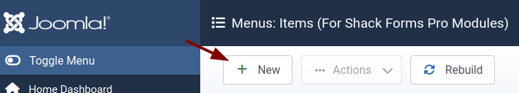 Create new menu item