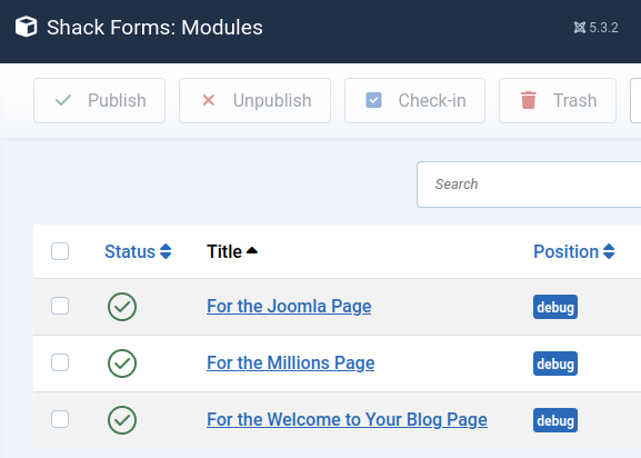 Three Shack Forms Pro modules