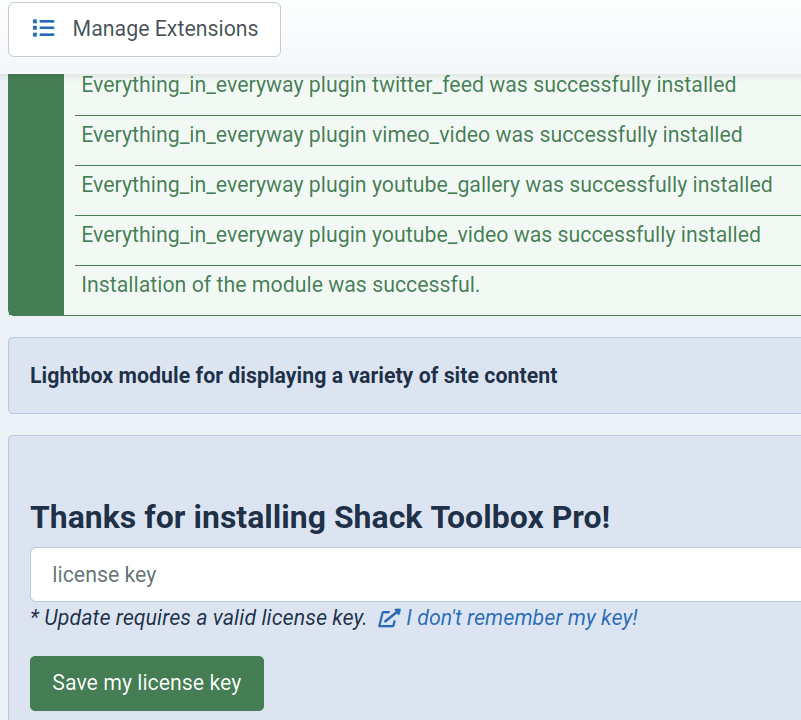 Shack Toolbox Pro has been installed on Joomla 5 site