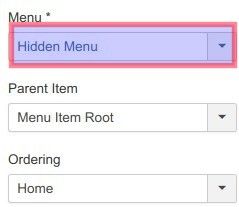 move the Home menu item to the Hidden Menu