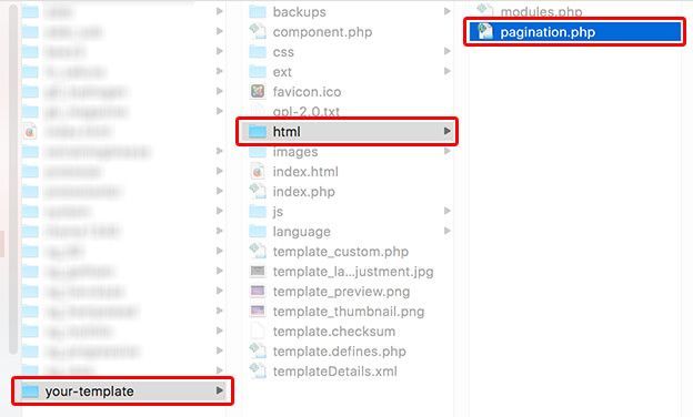 Joomla pagination override files