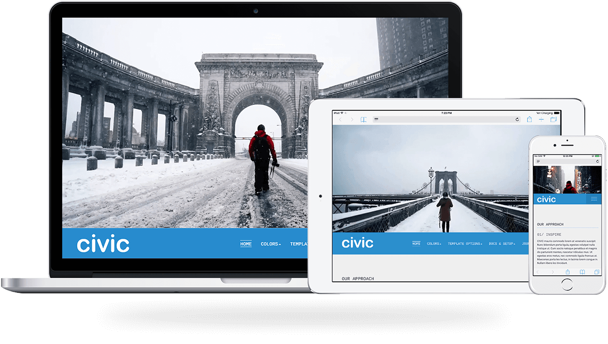 Civic is a video, clean and minimalist Joomla template