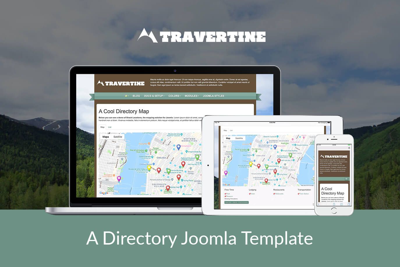 A stylish and outdoors Joomla template - Travertine