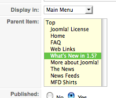 Creating a Parent / Child Relationship in a Menu