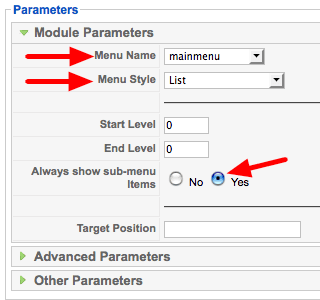 Creating a Parent / Child Relationship in a Menu