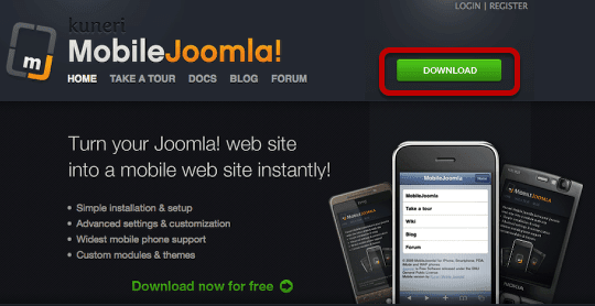 Mobile joomla